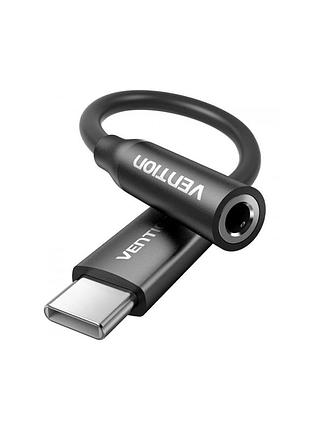 Перехідник usb-c to 3.5mm m black vention (biiba)