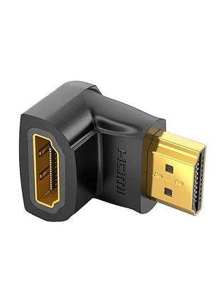 Перехідник hdmi m to hdmi f 90° corner black vention (aiob0)