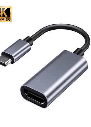 Перехідник usb-c to hdmi f usb 3.0 4k60hz dark gray dynamode (dm-ad-usb-c-hdmi)