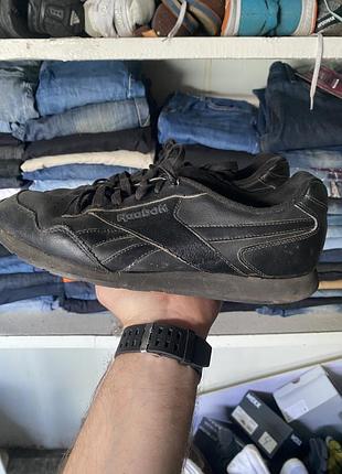 Черные кожаные кроссовки reebok classic leather