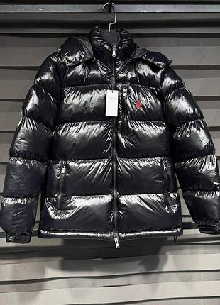 Куртка пуховик polo ralph lauren black мужской зимний черный s-xl