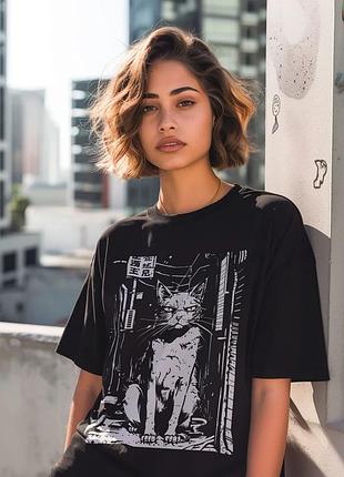 Футболка edgy cat unisex