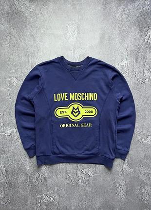 Vintage винтажный свитшот love moschino лав москино big logo size s размер с