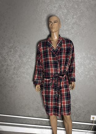 Бавовняний халат в клітинку marks&spencer, 48-50р
