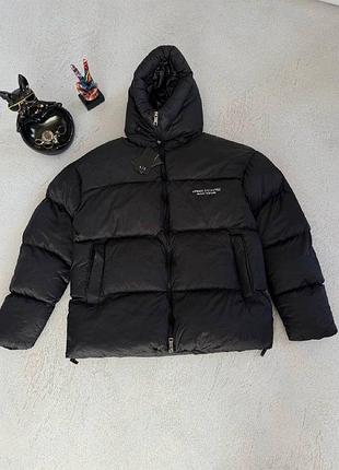 Чоловіча куртка-пуховик armani milano black s-xl