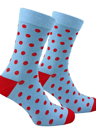 Носки premier socks в горошек, голубые с красным, разм. 36-39, 40-42