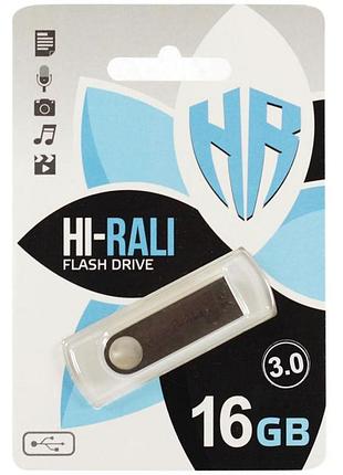 Usb флеш накопичувач hi-rali 16gb shuttle series silver usb 3.0 (hi-16gb3shsl)