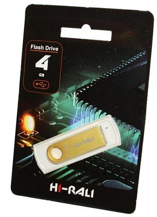 Usb флеш накопичувач hi-rali 4gb shuttle series gold usb 2.0 (hi-4gbshgd)