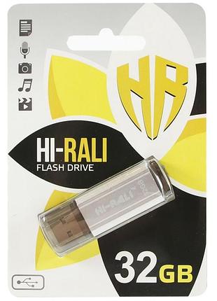 Usb флеш накопичувач hi-rali 32gb stark series silver usb 2.0 (hi-32gbstsl)