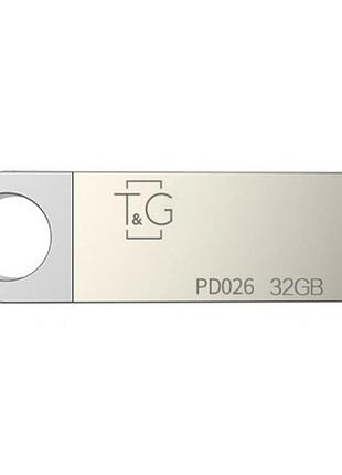 Usb флеш накопичувач t&g 32gb 026 metal series silver usb 2.0 (tg026-32g)