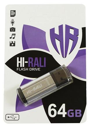 Usb флеш накопичувач hi-rali 64gb stark series silver usb 2.0 (hi-64gbstsl)
