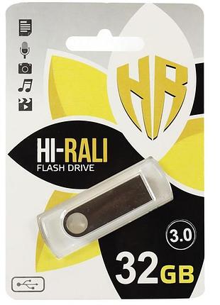 Usb флеш накопичувач hi-rali 32gb shuttle series silver usb 3.0 (hi-32gb3shsl)