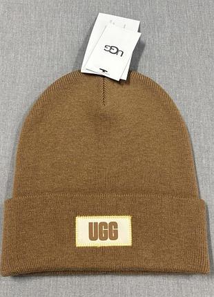 Шапка-бiнi ugg бежева high crown beanie