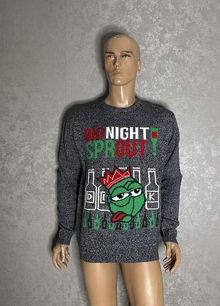 Новорічний светр джемпер threadbare, xl