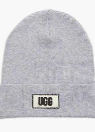 Шапка-бiнi ugg сіра high crown beanie