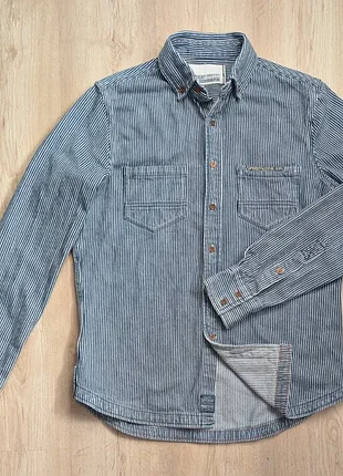 Джинсова сорочка superdry the standard blue jean, hickory stripe, l/xl