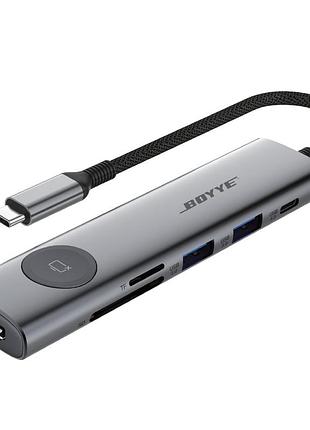 Usb-хаб boyye uc-721 usb type-c 7-в-1