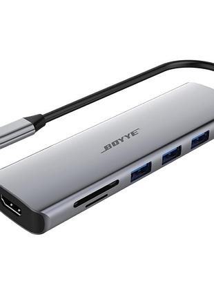 Usb-хаб boyye uc-602 usb type-c 6-в-1