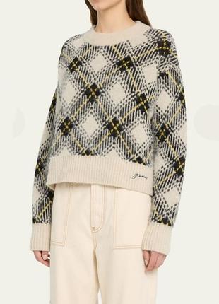 Ganni  джемпер argyle jacquard  из смесовой шерсти альпака /0000h/