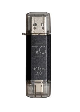 Флеш-накопичувач usb 3.0 64gb type-c t&g 009 star series black (tg009tc-64gbk3)