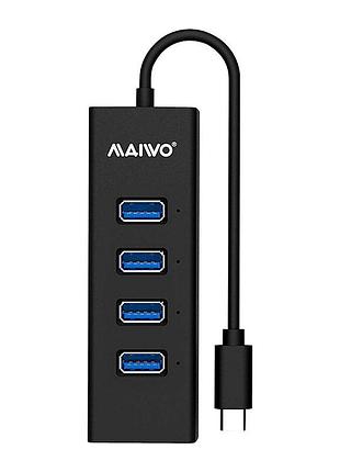 Концентратор maiwo usb type-c to 4х usb3.0 cable 15 cm (kh304c)
