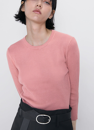 Трикотажний топ в рубчик  zara s/m