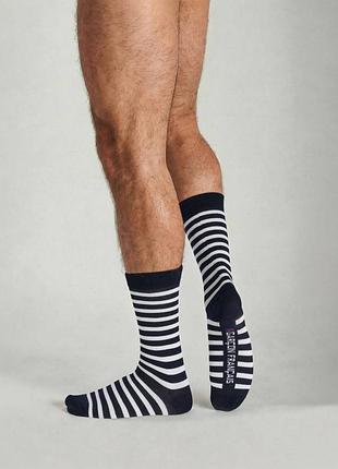 Носки мужские garcon francais chaussettes mariniere натуральные оригинальные брендовые 43-46 синий в белую полоску (3701195805315)