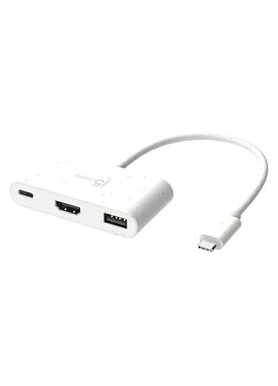 Концентратор j5create usb-c 3-in-1 1xhdmi + 1xusb 3.2 + 1xusb-c pd100w black (jca379ew-n)
