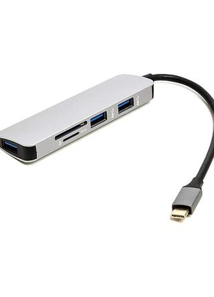 Концентратор usb type-c to 3*usb 3.0 ports + tf/sd card reader powerplant (ca912100)