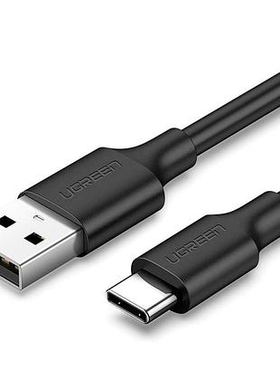Дата кабель usb 2.0 am to usb-c 3.0m 3.0a 18w us287 black ugreen (60826)