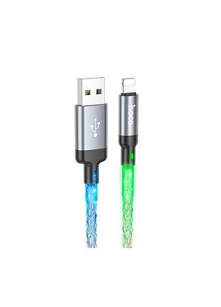 Дата кабель usb 2.0 am to lightning 1.0m u112 shine gray hoco (6931474788801)