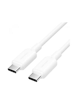 Дата кабель usb-c to usb-c 1.0m 60w white vention (trcwf)