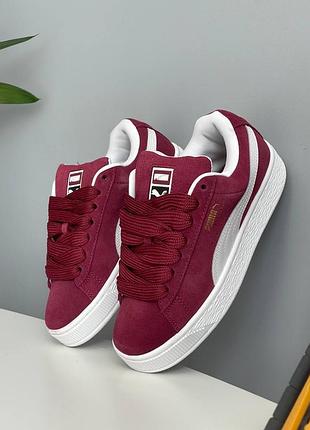 Жіночі кросівки puma suede xl burgundy / white | 36–41
