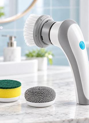Електрична щітка для прибирання electric cleaning brush 3 в 1 зі змінними насадками