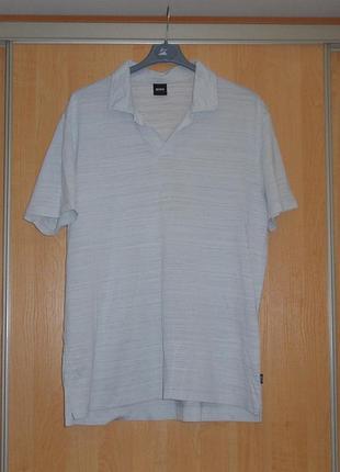 Серая мужская футболка поло hugo boss polo tee grey t-shirt ck barbour original l-xl fred perry