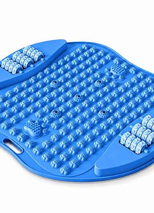 Массажный ортопедический коврик apx 415, 53×52 см, с роликами для массажа стоп, для расслабления мышц и восстановления, синий