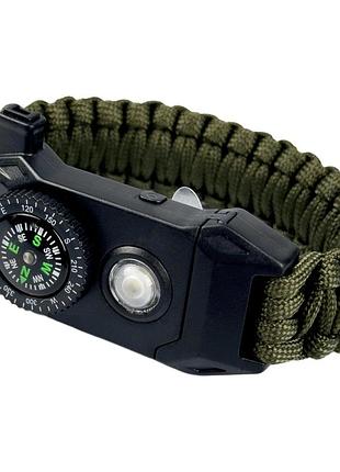 Ремінець modfit паракордовий з компасом та фонариком army green