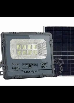 Вуличний led ліхтар на сонячних батареях 100w 120 світлодіодів для освітлення дворів і фасадів із захистом ip67