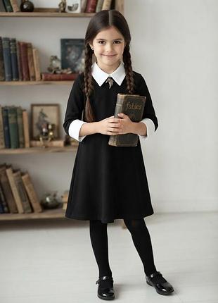 Карнавальна, новорічна дитяча сукня в стилі венздей аддамс (wednesday addams)
