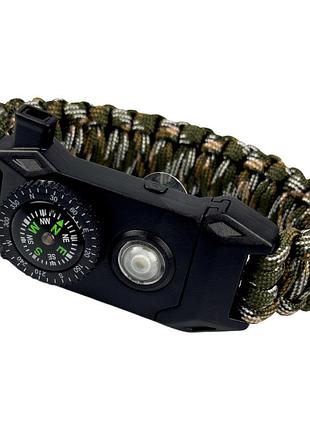 Ремешок modfit паракордовый с компасом и фонариком camo green
