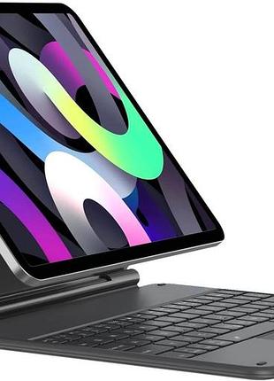 Клавіатура-чохол qwertz з трекпадом для ipad pro 11 та air 4/5 (a2588), магнітний дизайн, підсвітка, чорний колір