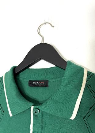 Смарагдове вʼязане поло zara 3