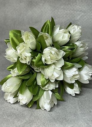 Букет подснежников (на ножке), кремовый, арт 020206, длина 7-8 см, 1 букет/20 шт., кремовый