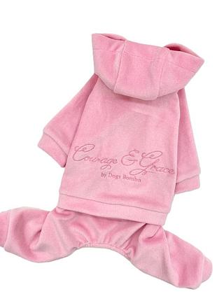 Костюм велюровий кураж рожевий d-267