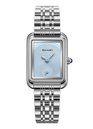 Наручний годинник skmei 2670sibu silver-light blue зі сталевим браслетом та надійним механізмом