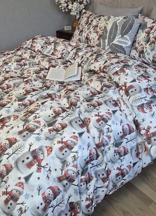 Снеговики, turkish flannel 5d (полуторный)