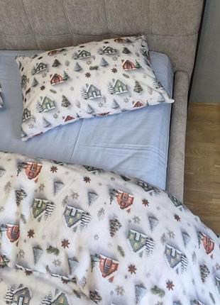 Новогодняя ночь/голубой, turkish flannel 5d (евро)