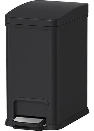 Відро для сміття з плавним закриттям прямокутне koer tc-010108-05 8 л (колір чорний) (kr5593)