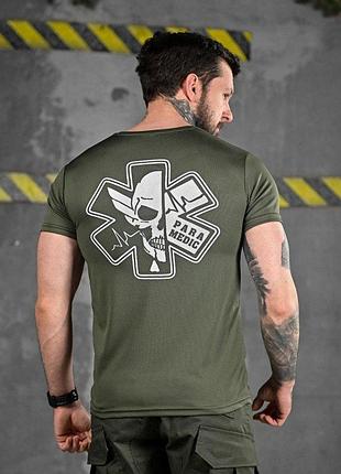 Тактична волога відводяща футболка paramedic олива дл6506