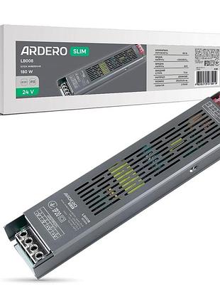 Блок живлення для led стрічки ardero lb008 slim 24в 180вт ip20 (80305)